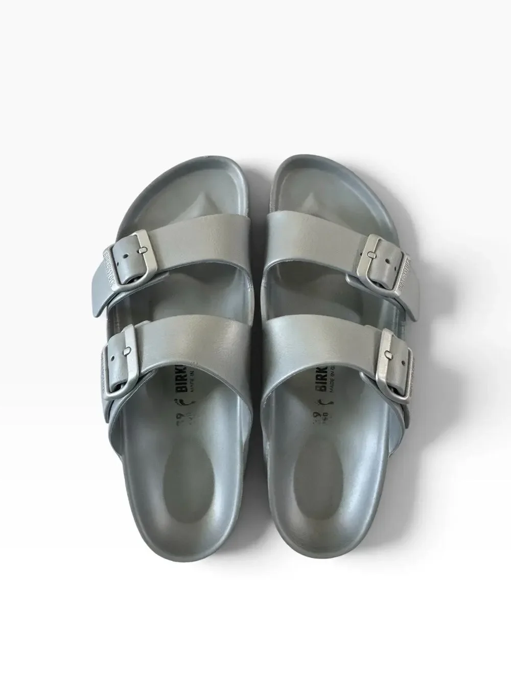 Birkenstock Arizona Essential EVA Sandals Silver Womens 39/8 8.5 Narrow #NE